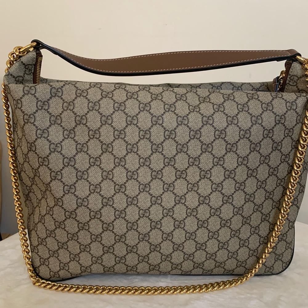 Gucci Supreme Canvas Hobo Bag Two Way Chain - Picture 2 of 16